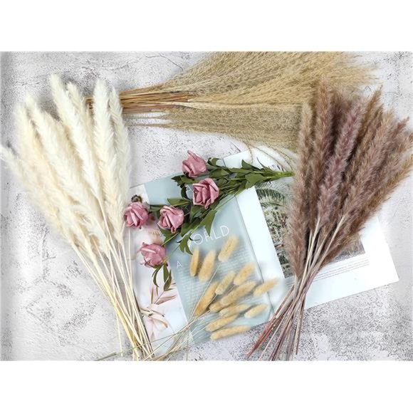 Pampas Grass Boho Home Decor, 75Pcs Natural Dried Carefully Hand-Picked Fluffy - Picture 6 of 6